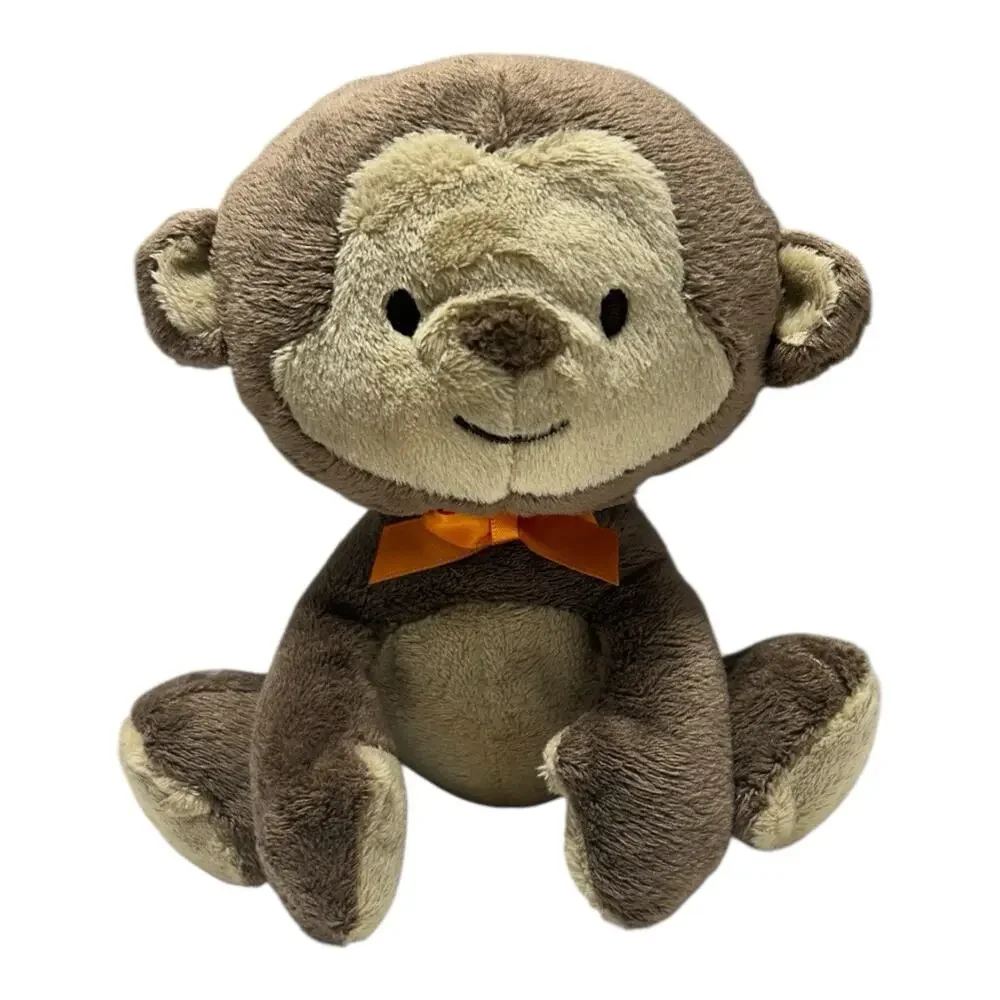 Carter's Child of Mine Monkey Plush Brown Tan Orange Bow Baby Stuffed Animal
